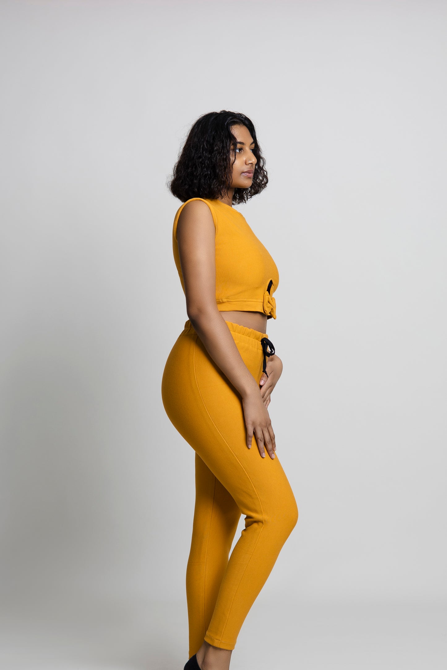 Dark Yellow Umi Fabric Yoga Pant Set