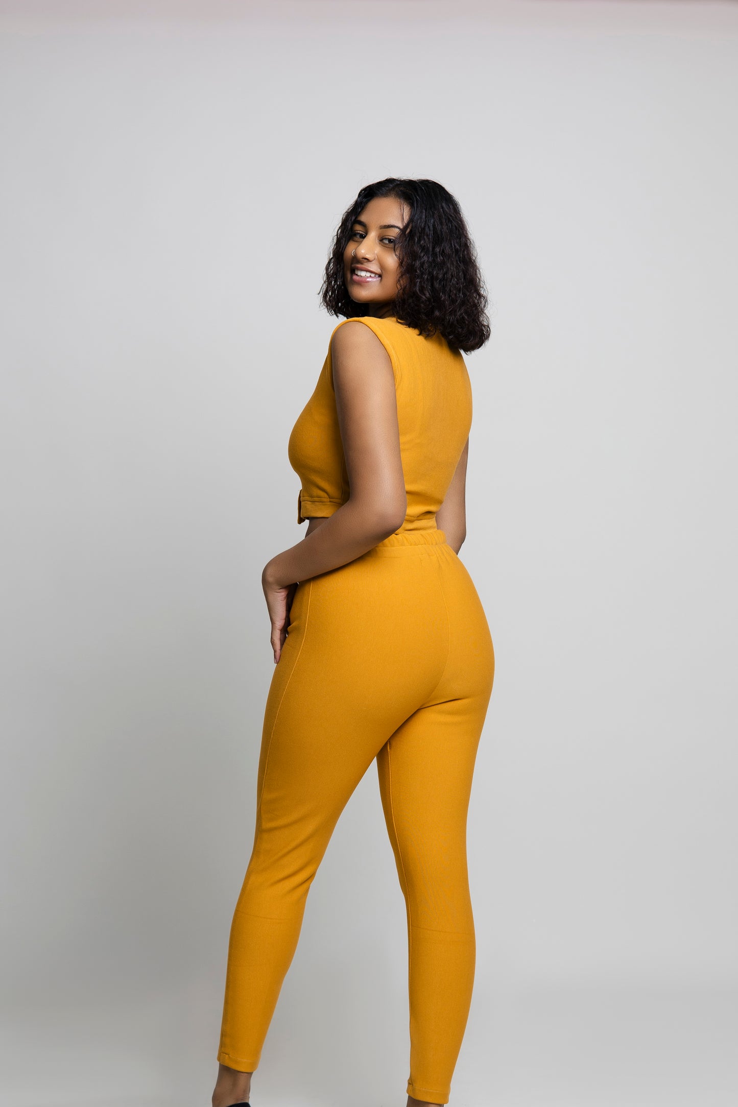 Dark Yellow Umi Fabric Yoga Pant Set